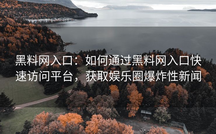 黑料网入口：如何通过黑料网入口快速访问平台，获取娱乐圈爆炸性新闻