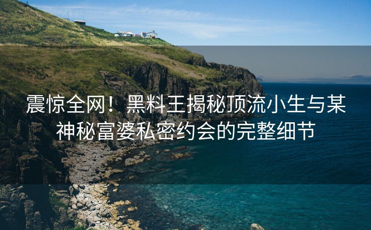 震惊全网！黑料王揭秘顶流小生与某神秘富婆私密约会的完整细节