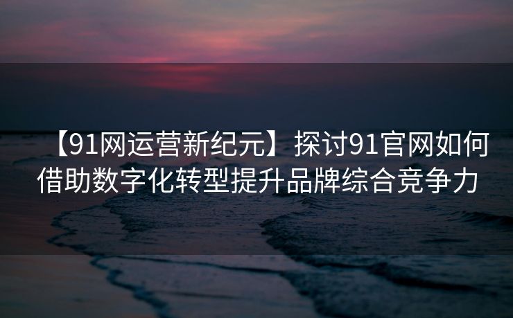 【91网运营新纪元】探讨91官网如何借助数字化转型提升品牌综合竞争力 【91网运营新纪元】探讨91官网如何借助数字化转型提升品牌综合竞争力