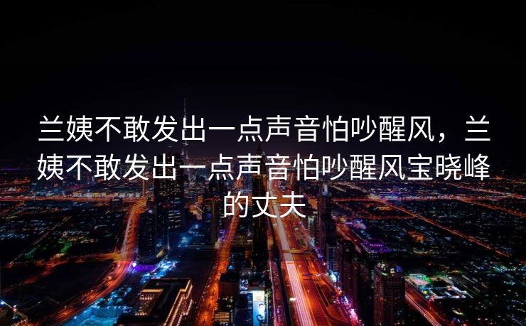 兰姨不敢发出一点声音怕吵醒风,兰姨不敢发出一点声音怕吵醒风宝晓峰的丈夫 兰姨不敢发出一点声音怕吵醒风,兰姨不敢发出一点声音怕吵醒风宝晓峰的丈夫